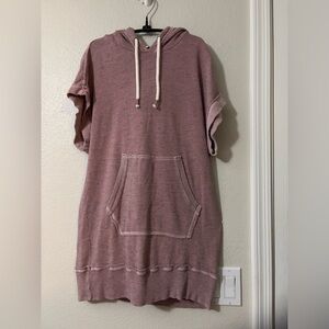 Splendid Marled Pink French Terry Cotton Mini Dress Hoodie. Beachy, Comfort. XS